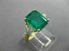 ESTATE LARGE 4.16CT DIAMOND & EMERALD 18K YELLOW GOLD & PLATINUM ENGAGEMENT RING