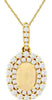 .89CT DIAMOND & AAA OPAL 14KT YELLOW GOLD OVAL & ROUND FLOWER FLOATING PENDANT