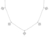 ESTATE .50CT DIAMOND 14KT WHITE GOLD 3D ROUND FLOWER BY THE YARD LOVE NECKLACE