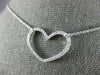 ESTATE .27CT DIAMOND 18K WHITE GOLD 3D CLASSIC OPEN HEART LOVE NECKLACE