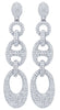 EXTRA LARGE 20CT DIAMOND 18K WHITE GOLD 3D MULTI ROW CHANDELIER HANGING EARRINGS