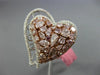 EXTRA LARGE 4.64CT WHITE & PINK DIAMOND 18K WHITE & ROSE GOLD 3D HEART LOVE RING