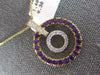 LARGE 1.70CT DIAMOND & AAA AMETHYST 18KT YELLOW GOLD 3D DOUBLE CIRCULAR PENDANT