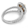 2.43CT DIAMOND & AAA PINK SAPPHIRE 18KT WHITE & ROSE GOLD OVAL & ROUND LOVE RING
