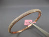 WIDE 2.08CT DIAMOND 14KT ROSE GOLD 3D 3 ROW SEMI ETERNITY LOVE BANGLE BRACELET