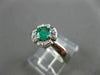 ESTATE .52CT DIAMOND & AAA EMERALD 14KT WHITE GOLD FLOWER ENGAGEMENT RING #15109