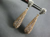 1.29CT WHITE & PINK DIAMOND 18KT WHITE & ROSE GOLD 3D TEAR DROP HANGING EARRINGS
