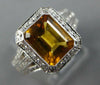 LARGE 2.42CT DIAMOND & AAA CITRINE 18KT WHITE GOLD EMERALD CUT ANNIVERSARY RING