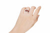 WIDE 1.38CT DIAMOND & RED ENAMEL 18K WHITE & ROSE GOLD MOON & STAR ETERNITY RING