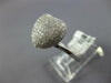 ESTATE LARGE .75CT DIAMOND 14KT WHITE GOLD 3D CLASSIC PUFF HEART LOVE RING