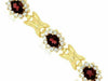 ESTATE 5.60CT DIAMOND & AAA RHODOLITE 14KT YELLOW GOLD FLOWER BUTTERFLY BRACELET