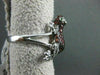 ESTATE WIDE .84CTW EMERALD GARNET & DIAMOND 18KT WHITE GOLD FUN FROG RING