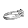 ESTATE 1.23CT DIAMOND 18KT WHITE GOLD 3D ROUND & BAGUETTE INVISIBLE SQUARE RING