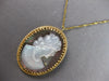 ESTATE LARGE AAA MOTHER OF PEARL 14KT YELLOW GOLD LADY CAMEO PIN PENDANT