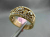 ESTATE WIDE .75CT DIAMOND 18KT ROSE GOLD 3D 3 FLOWER MILGRAIN ANNIVERSARY RING