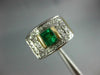 ANTIQUE WIDE 1.25CT DIAMOND & AAA EMERALD 14KT 2 TONE GOLD ENGAGEMENT RING #2008