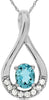 .36CT DIAMOND & AAA AQUAMARINE 14KT WHITE GOLD 3D OVAL & ROUND INFINITY PENDANT