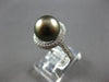 WIDE .44CT DIAMOND & AAA TAHITIAN PEARL 14K WHITE GOLD 3D CLASSIC SOLITAIRE RING
