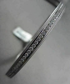 ANTIQUE MILGRAIN 2.0CT DIAMOND 14KT WHITE GOLD 5MM WIDE BANGLE ONE OF A KIND!!!!