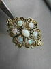 ANTIQUE LARGE FILIGREE AUSTRALIAN OPAL 1.30CTW 14KT YELLOW GOLD FLORAL RING !!!