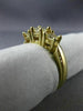ESTATE 1.0CT DIAMOND 14KT YELLOW GOLD 3D CLASSIC ROUND 3 STONE ENGAGEMENT RING