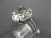 ESTATE LARGE 4.95CT DIAMOND & AAA GREEN AMETHYST 14K WHITE GOLD DOUBLE BAND RING