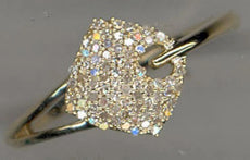 .18CT DIAMOND 14KT YELLOW GOLD 3D CLASSIC SQUARE GEOMETRICAL LOVE KNOT FUN RING