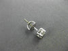 ESTATE .48CT PRINCESS CUT DIAMOND 14K WHITE GOLD 3D CLASSIC STUD EARRINGS #22068