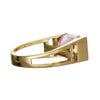 LARGE 8.27CT DIAMOND & AAA KUNZITE 18KT YELLOW GOLD 3D EMERALD CUT & ROUND RING
