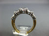 WIDE 1.36CT DIAMOND 14KT 2 TONE GOLD ROUND & BAGUETTE MULTI ROW ANNIVERSARY RING