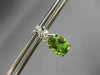 ESTATE 2.18CT DIAMOND & AAA PERIDOT 14KT WHITE GOLD 3D BOW OVAL HANGING EARRINGS