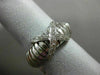 ESTATE WIDE .31CT ROUND DIAMOND 18K WHITE GOLD 3D FLEXIBLE SHINY X LOVE RING VVS