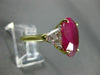 ANTIQUE LARGE 9.97CT DIAMOND & BURMESE RUBY 18KT GOLD & PLATINUM ENGAGEMENT RING