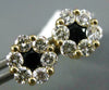 LARGE 1.98CT DIAMOND & AAA SAPPHIRE 14K YELLOW GOLD CLUSTER FLOWER EARRINGS 3059
