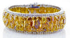 EXTRA LARGE 26.93CT MULTI COLOR DIAMOND 18KT 2 TONE GOLD 3D MULTI SHAPE BRACELET