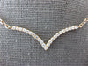 ESTATE .39CT DIAMOND 18KT ROSE GOLD 3D CLASSIC V SHAPE FUN NECKLACE