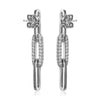 1.40CT DIAMOND 18KT WHITE GOLD OPEN OVAL 3 LINK CRISS CROSS FUN HANGING EARRINGS
