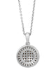 ESTATE .21CT DIAMOND 18KT WHITE GOLD 3D CIRCULAR PAVE FILIGREE FLOATING PENDANT