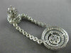 ESTATE LARGE 3.20CT DIAMOND 14K WHITE GOLD CIRCULAR DOUBLE HALO HANGING EARRINGS