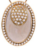 7.10CT DIAMOND & AAA SMOKEY QUARTZ 14KT ROSE GOLD 3D OVAL FUN FLOATING PENDANT