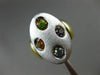 ESTATE LARGE .40CT MULTI COLOR GEM 14KT WHITE & YELLOW GOLD ETOILE FILIGREE RING