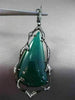 ANTIQUE MASSIVE 36.20CT DIAMOND & GREEN AGATE 14K BLACK GOLD 3D HANGING EARRINGS