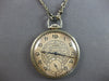 ANTIQUE LARGE ART DECO 14KT YELLOW GOLD ILLINOIS POCKET WATCH WITH CHAIN #27742