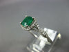 ESTATE 1.16CT DIAMOND & AAA EMERALD 14KT WHITE GOLD CUSHION HALO ENGAGEMENT RING