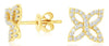 ESTATE .35CT DIAMOND 14KT YELLOW GOLD DOUBLE INFINITY FLOWER LOVE STUD EARRINGS