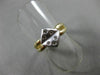 ESTATE WIDE DIAMOND 14KT WHITE & YELLOW GOLD 6 STONE ETOILE SQUARE RING #21399