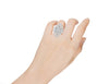 EXTRA LARGE 5.38CT DIAMOND 18KT WHITE GOLD 3D MULTI SHAPE FLOWER COCKTAIL RING