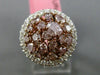 ESTATE 2.66CT PINK & WHITE DIAMOND 18KT 2 TONE GOLD 3D MULTI SHAPE FILIGREE RING