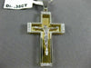 ESTATE EXTRA LARGE .35CT DIAMOND 14K WHITE & YELLOW GOLD 3D CROSS PENDANT #12474