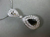 ESTATE LARGE 1.30CT DIAMOND & SMOKY TOPAZ 14KT WHITE GOLD MILGRAIN PEAR PENDANT